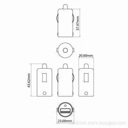 1,000mA Car Charger for iPhone, iPad and USB Devices